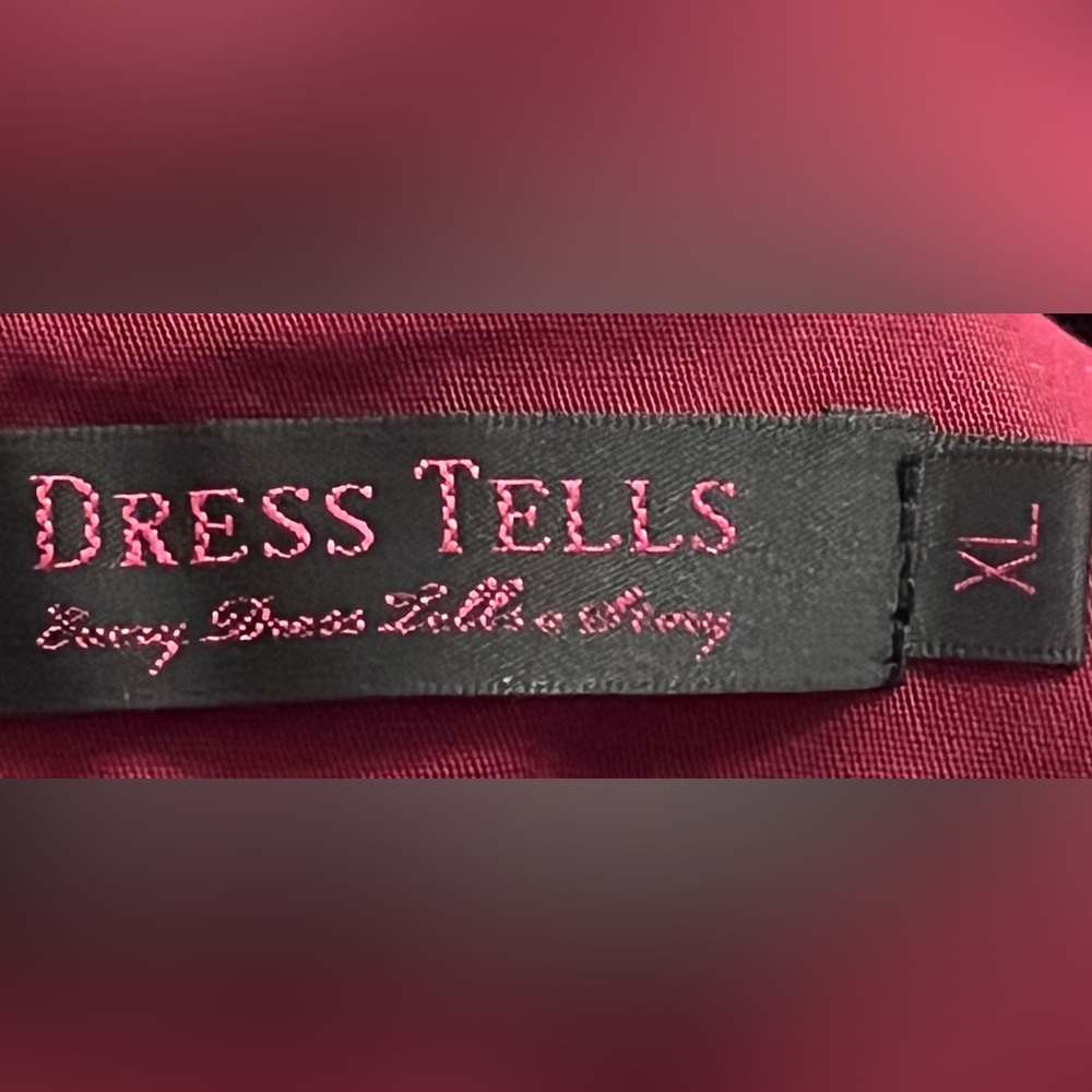 🍷 Vintage Charm – Dress Tells Deep Wine Red Fit & Flare Dress (XL) - Picture 7 of 9